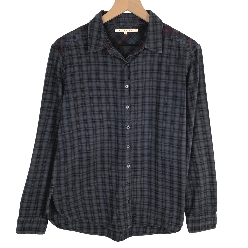 XiRENA Dark Gray Plaid Button-Down Shirt